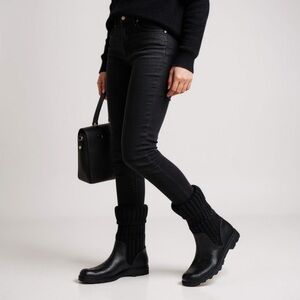 Gucci Aspen Lug Sole Wool Rubber Boots Black | Vintage 2000s